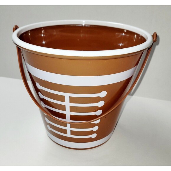 Lot Of 2 Football Plastic Bucket Easter Holiday Basket Sports Pail NWOT - Picture 7 of 7